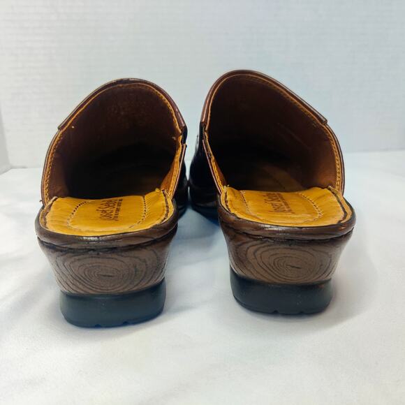 Josef Seibel Carole Mahogany Brown Leather Slip On Mule Clogs EU 36 Comfort - Picture 3 of 13